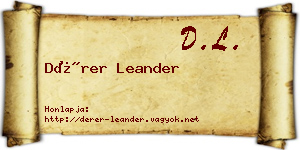 Dérer Leander névjegykártya